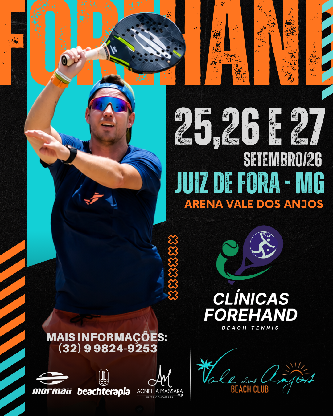 Flyer da cl&iacute;nica Forehand em Juiz de Fora - MG