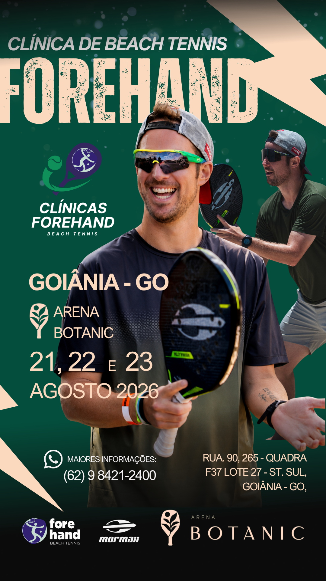Flyer da cl&iacute;nica Forehand em Goiânia - MG