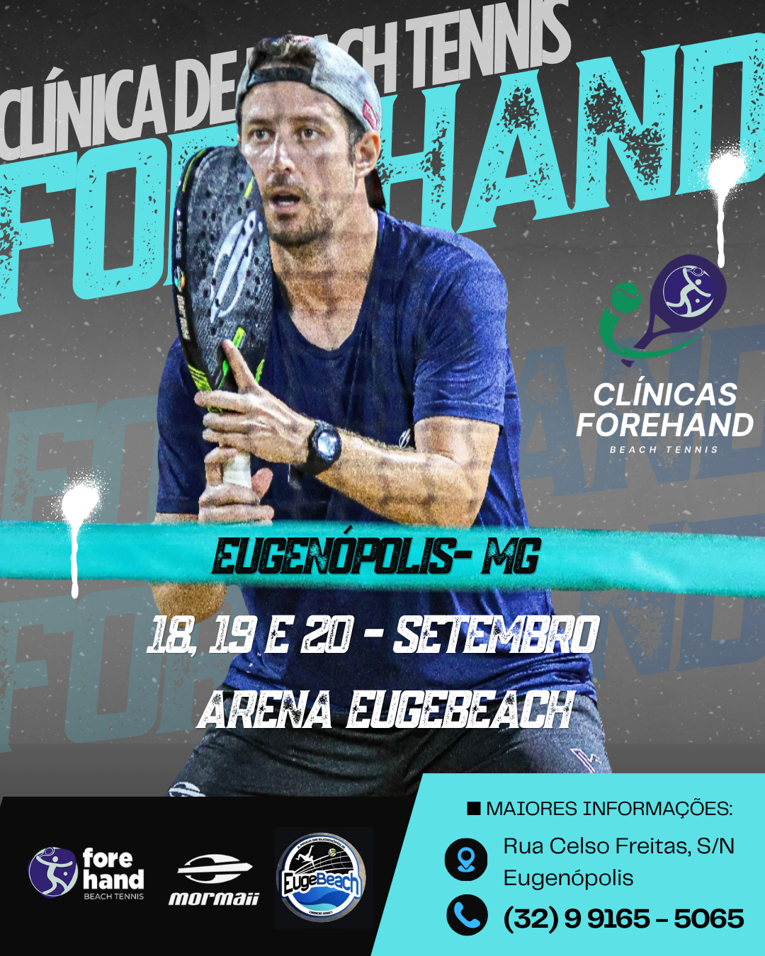 Flyer da cl&iacute;nica Forehand em Eugenópolis - MG