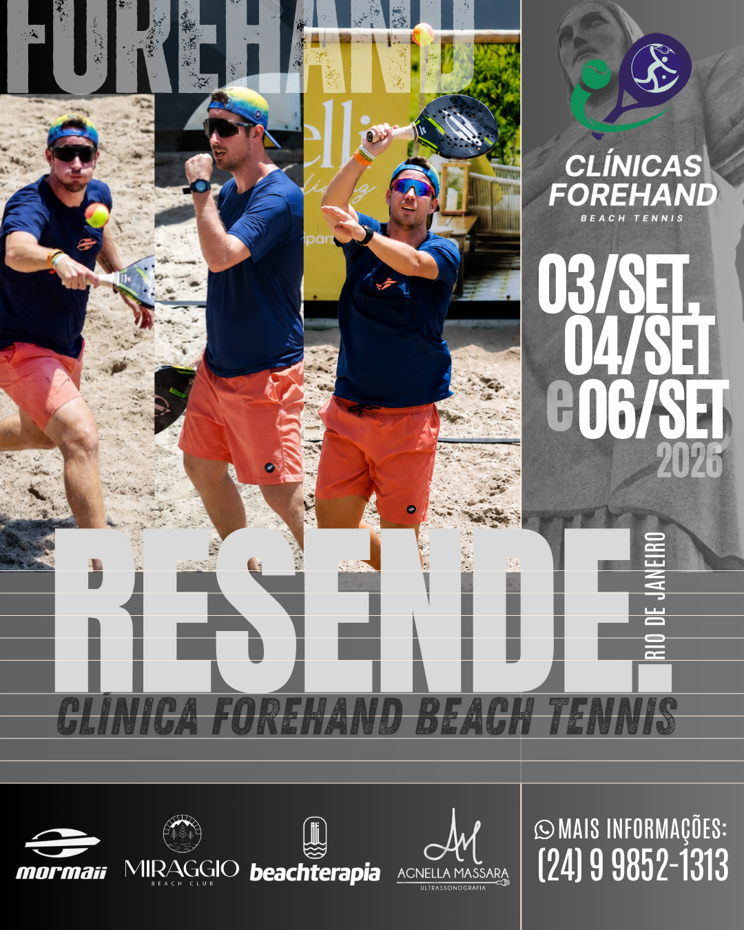 Flyer da cl&iacute;nica Forehand em Resende - RJ