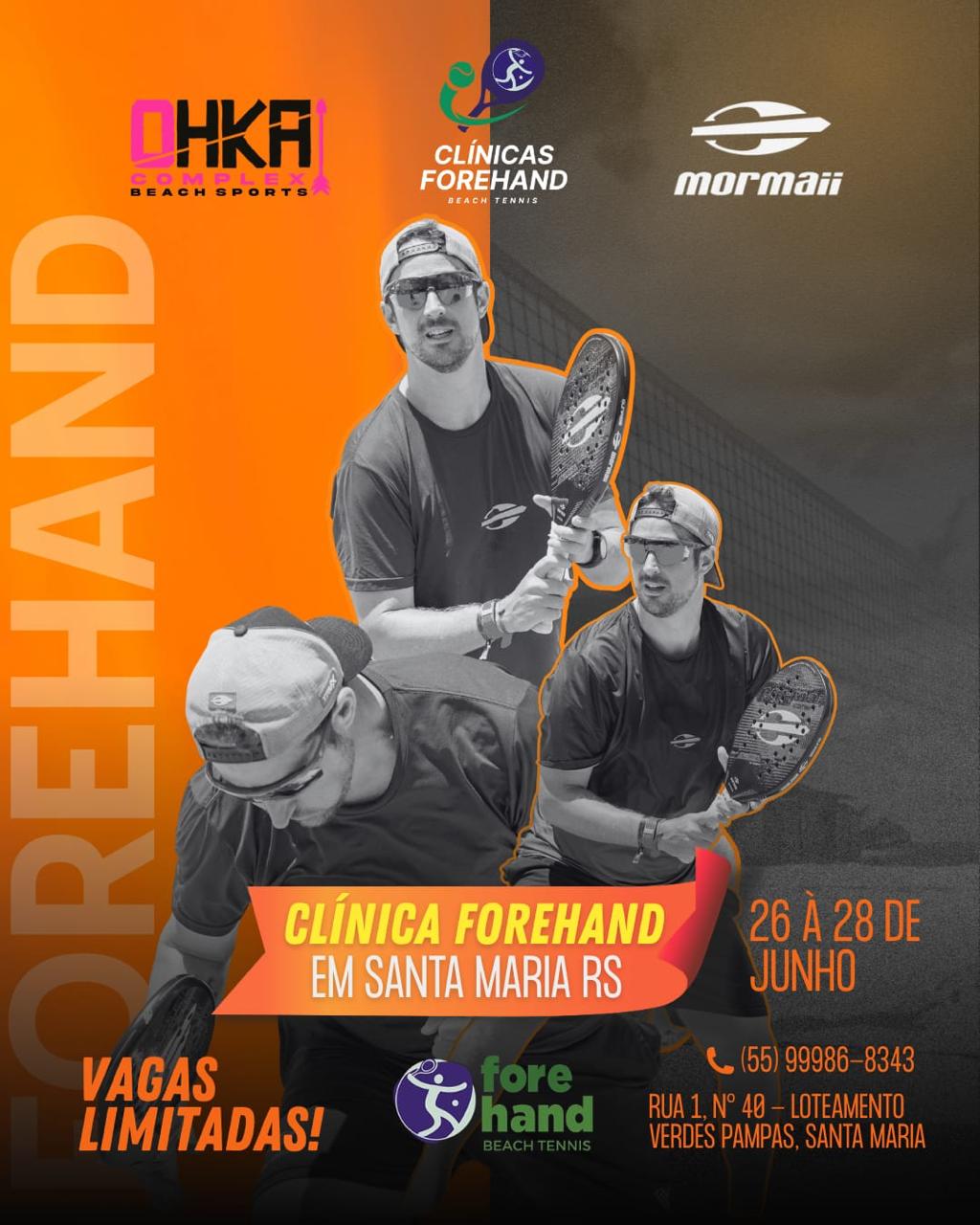 Flyer da cl&iacute;nica Forehand em Recife
