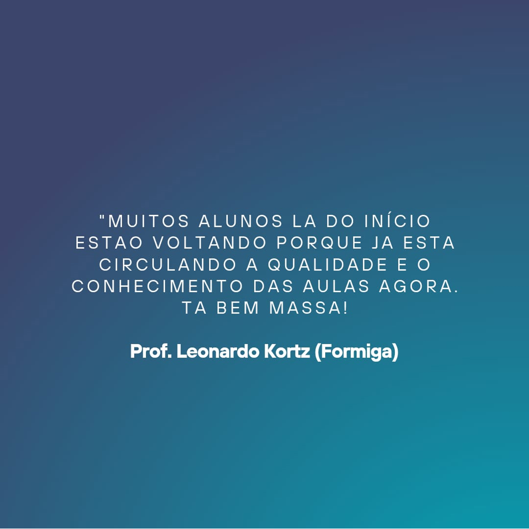 Feedback de aluno da capacitação Forehand